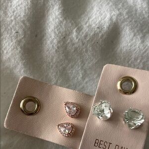 Elegant Gold and  Diamond set along with Silver Diamond Earrings Set you get all